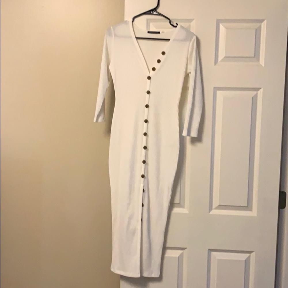 White midi dress
